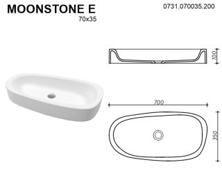 Раковина Whitecross Moonstone E 0731.070035.200 70см белый матовый